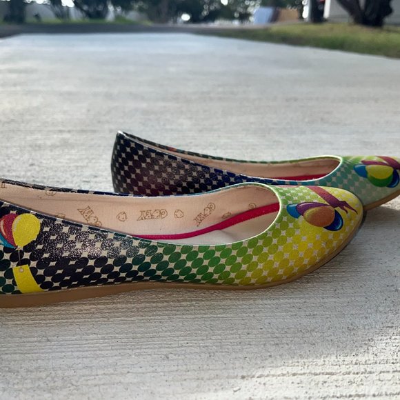 NWOT Goby Printed Balloon Ballet Flats Size 39 - Picture 2 of 5